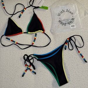 With Jean Beaded Bikini